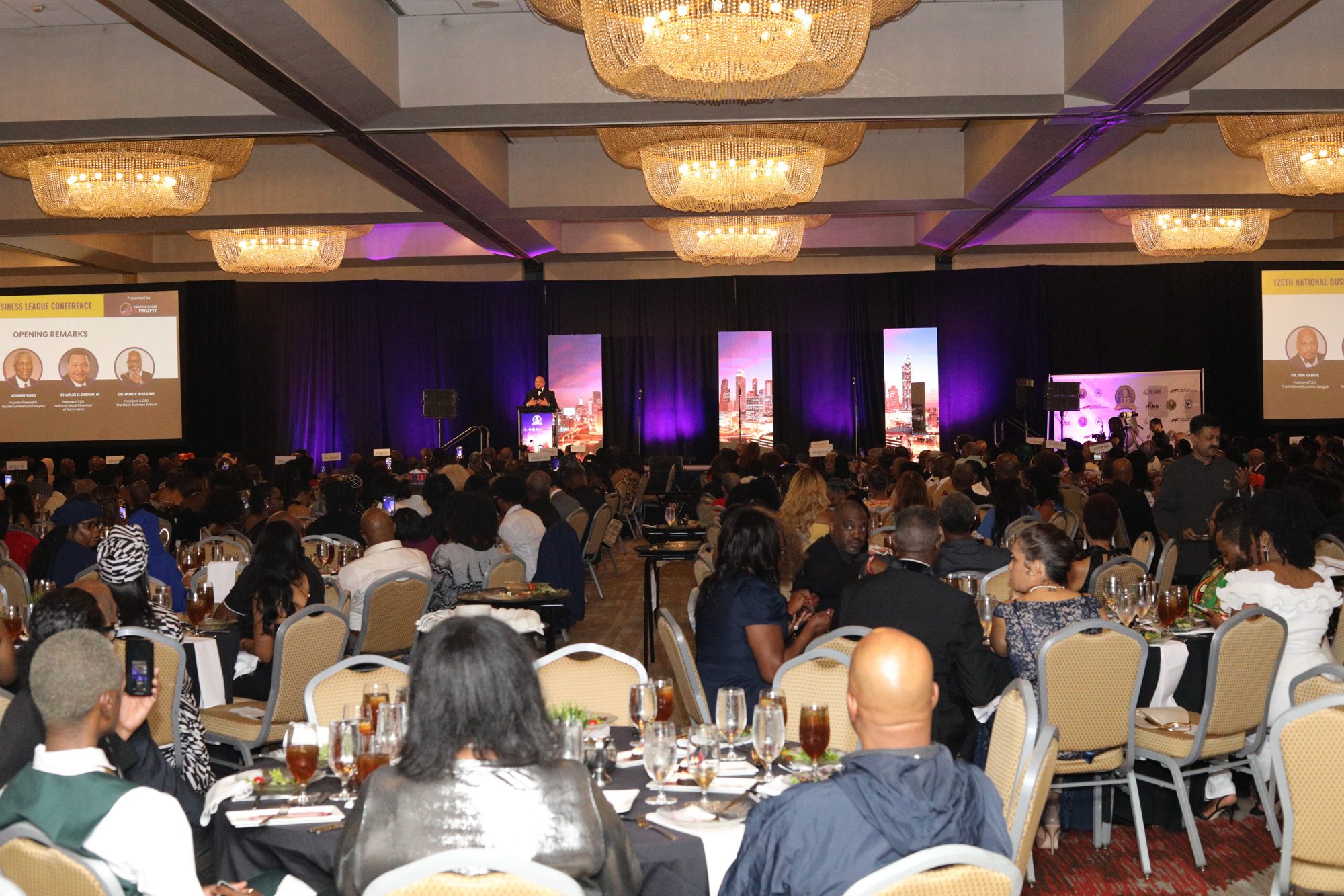 A packed ABNC convention gala ballroom filled with delegates
